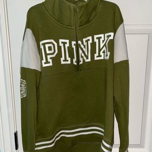 PINK Half Zip Crew Neck